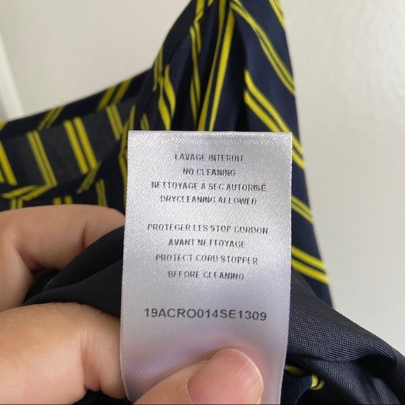 Nina Ricci Silk Striped Asymmetric Midi sleeveless Dress Size 36 US 4-6 - Picture 11 of 12